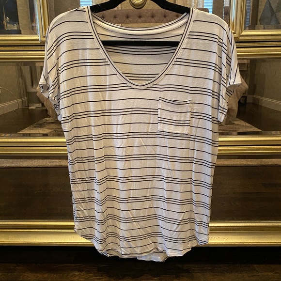 Mossimo Supply Co. Women's Tops - Black, Blue, White Striped - Picture 6 of 8